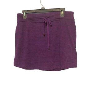 Z by Zobha Purple Knit Skort Drawstring Waist Back Zip Pocket Women's Medium NWT